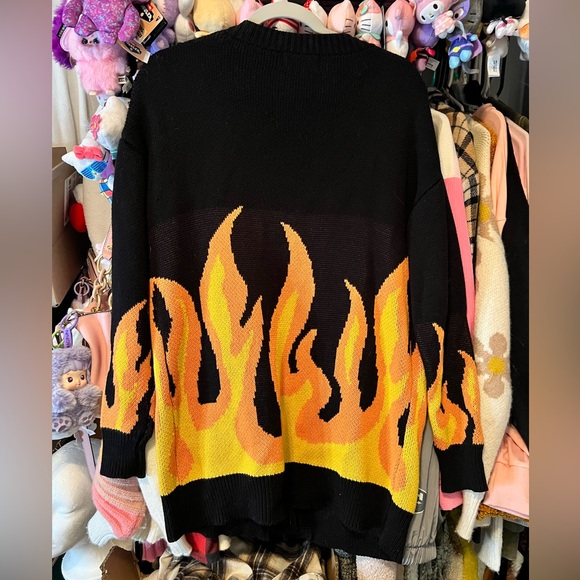 Dollskill Current Mood Oversized Flame Button Cardigan - Picture 2 of 3